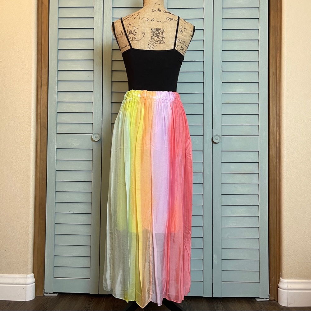 Belle France Giallo Rainbow Stripe Skirt - Picture 2 of 4